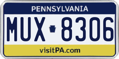 PA license plate MUX8306