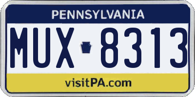 PA license plate MUX8313
