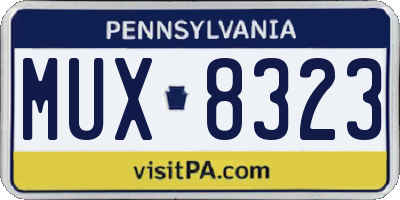 PA license plate MUX8323