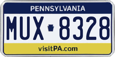 PA license plate MUX8328