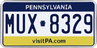 PA license plate MUX8329