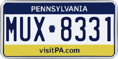 PA license plate MUX8331