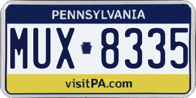 PA license plate MUX8335