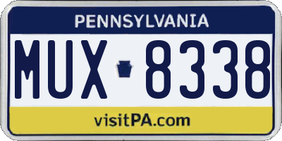 PA license plate MUX8338