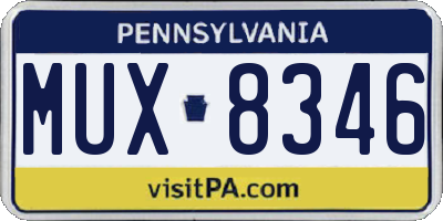PA license plate MUX8346