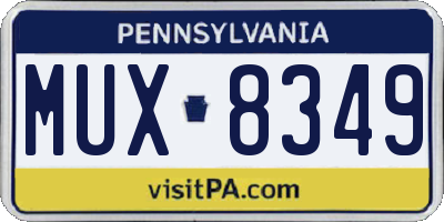 PA license plate MUX8349