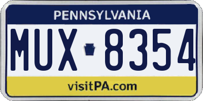 PA license plate MUX8354