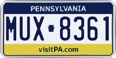 PA license plate MUX8361