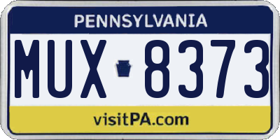 PA license plate MUX8373