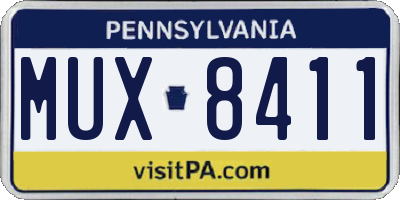 PA license plate MUX8411