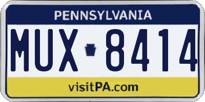 PA license plate MUX8414