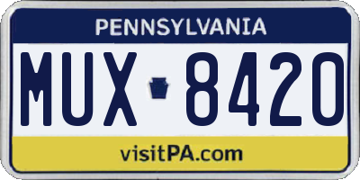 PA license plate MUX8420