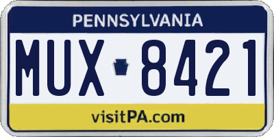PA license plate MUX8421
