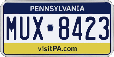 PA license plate MUX8423
