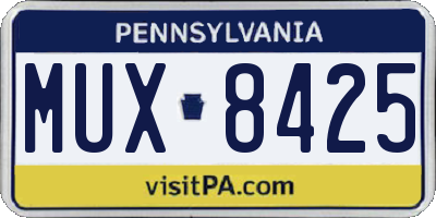 PA license plate MUX8425