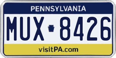 PA license plate MUX8426