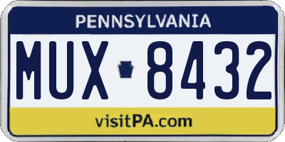 PA license plate MUX8432