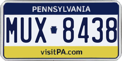 PA license plate MUX8438