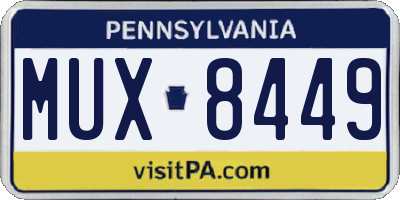 PA license plate MUX8449