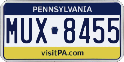PA license plate MUX8455