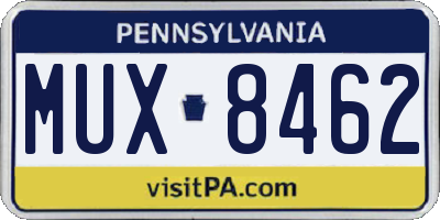 PA license plate MUX8462