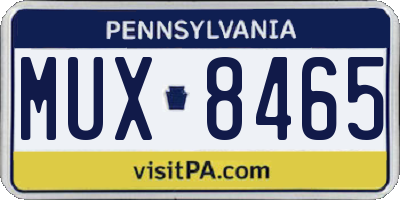 PA license plate MUX8465