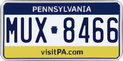 PA license plate MUX8466