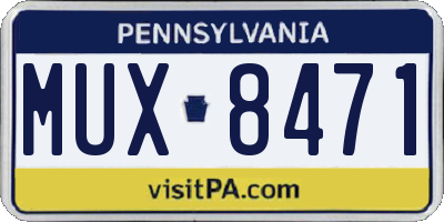 PA license plate MUX8471
