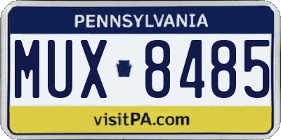 PA license plate MUX8485
