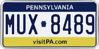 PA license plate MUX8489