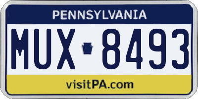 PA license plate MUX8493