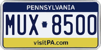 PA license plate MUX8500