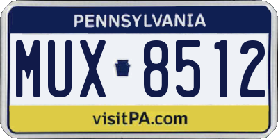 PA license plate MUX8512