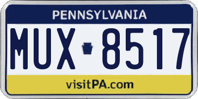 PA license plate MUX8517