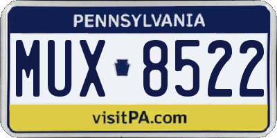PA license plate MUX8522