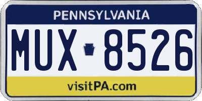 PA license plate MUX8526