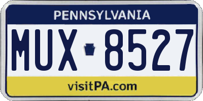 PA license plate MUX8527