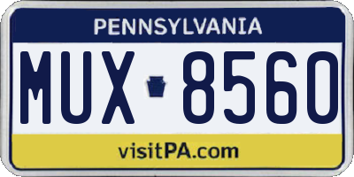 PA license plate MUX8560