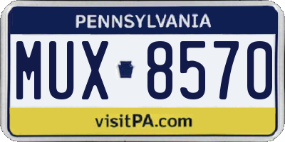 PA license plate MUX8570