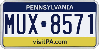 PA license plate MUX8571