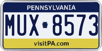 PA license plate MUX8573