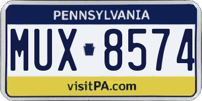 PA license plate MUX8574