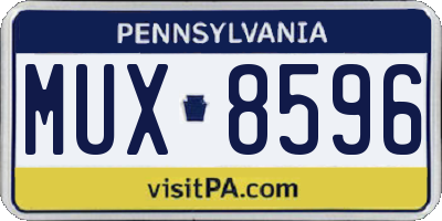 PA license plate MUX8596