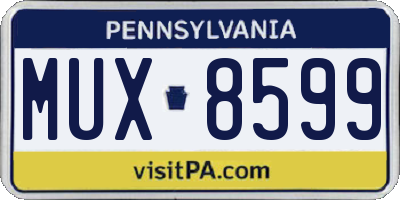 PA license plate MUX8599