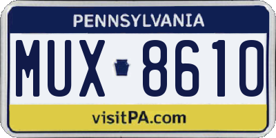 PA license plate MUX8610