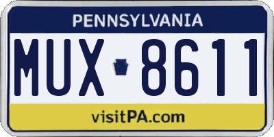 PA license plate MUX8611