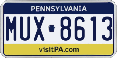 PA license plate MUX8613