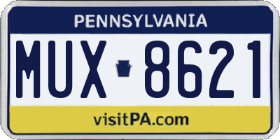 PA license plate MUX8621