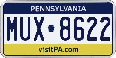 PA license plate MUX8622