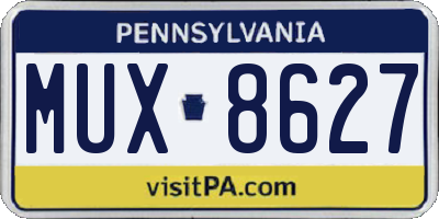 PA license plate MUX8627
